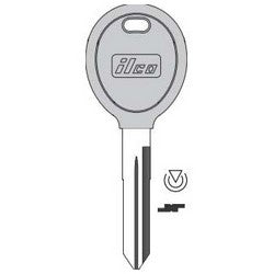 Kaba Ilco Y162-PT NP | Vehicle Key Blank, Transponder Key, Brass, Nickel Plated, For Chrysler