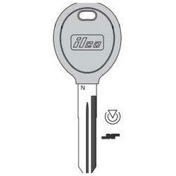 Kaba Ilco Y165-PT NP | Vehicle Key Blank, Transponder Key, Brass, Nickel Plated, For Chrysler