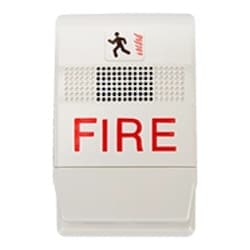 Kidde Commercial EG1F-HD | Fire Alarm Horn, 24 Volt DC, 2-3/4" Width x 13/16" Depth x 4-1/2" Height, Plastic, White, Clear Lens
