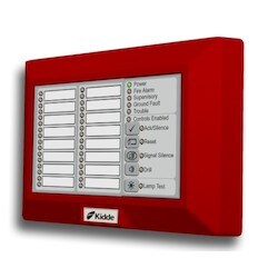 Kidde Commercial K-RLED-CR | 16-pair LCD Text Annunciator with Common Controls, Red