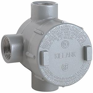 Killark GECTT-2 | Outlet Body T-Type, Copper-Free Aluminum, 0.75 in Trade Size