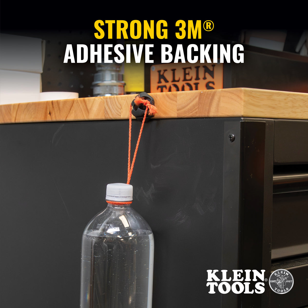Klein Tools 450-410 | Self-Adhesive Cable Mounting Clips, 3-Slot (10-Pack)