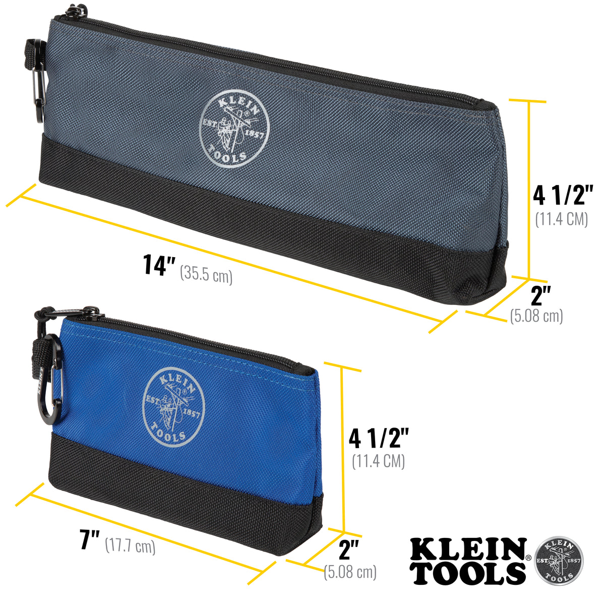 Klein Tools 55559 | Stand-up Zipper Bags, 7-Inch and 14-Inch, 2-Pack