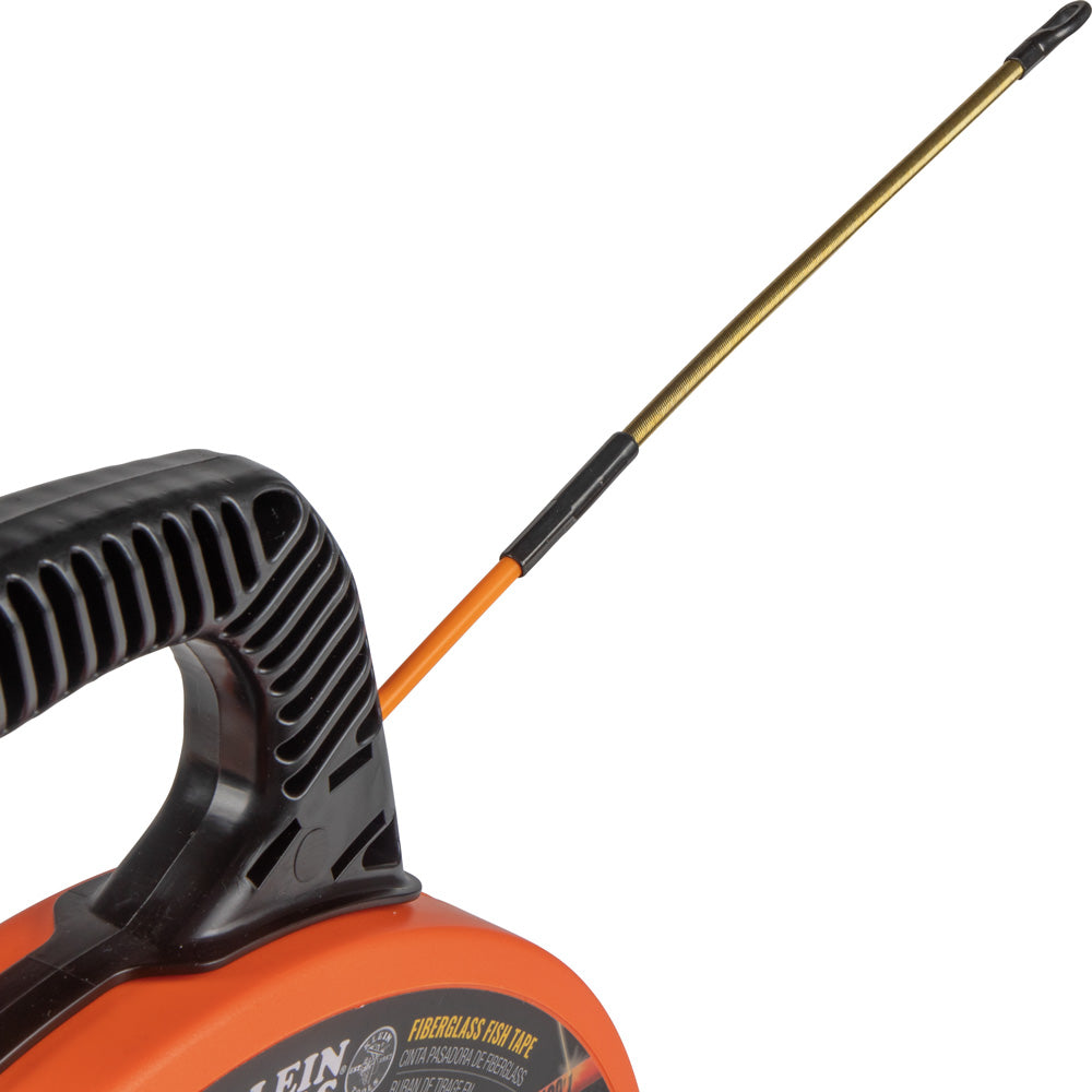 Klein Tools 56351 | Fiberglass Fish Tape with Spiral Steel Leader, 100-Foot
