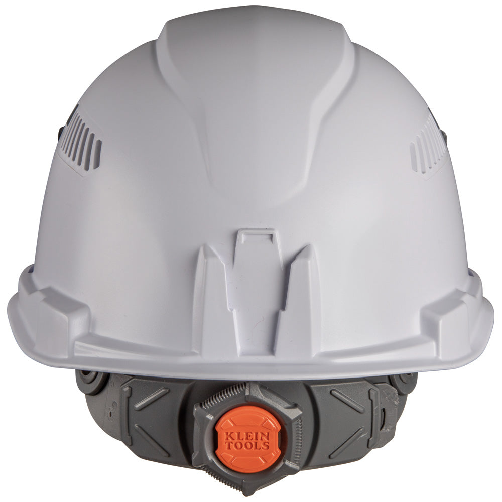 Klein Tools 60113RL | Hard Hat, Vented, Cap Style with Rechargeable Headlamp, White