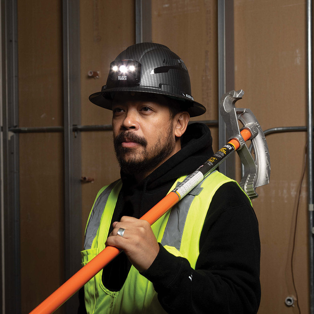 Klein Tools 60347 | Hard Hat, Premium KARBN Pattern, Vented Full Brim, Class C, Lamp