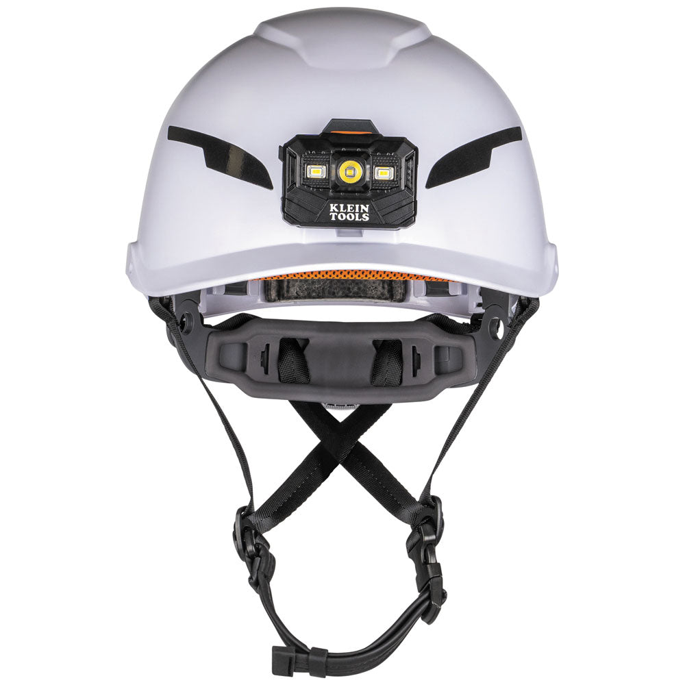 Klein Tools 60525 | Safety Helmet, Type-2, Non-Vented Class E, with Rechargeable Headlamp