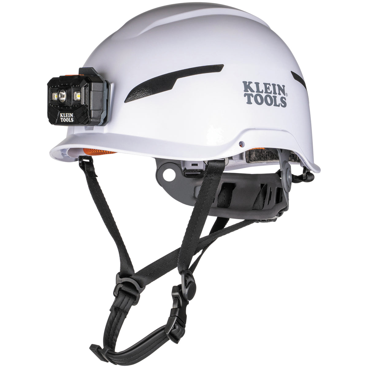 Klein Tools 60525 | Safety Helmet, Type-2, Non-Vented Class E, with Rechargeable Headlamp