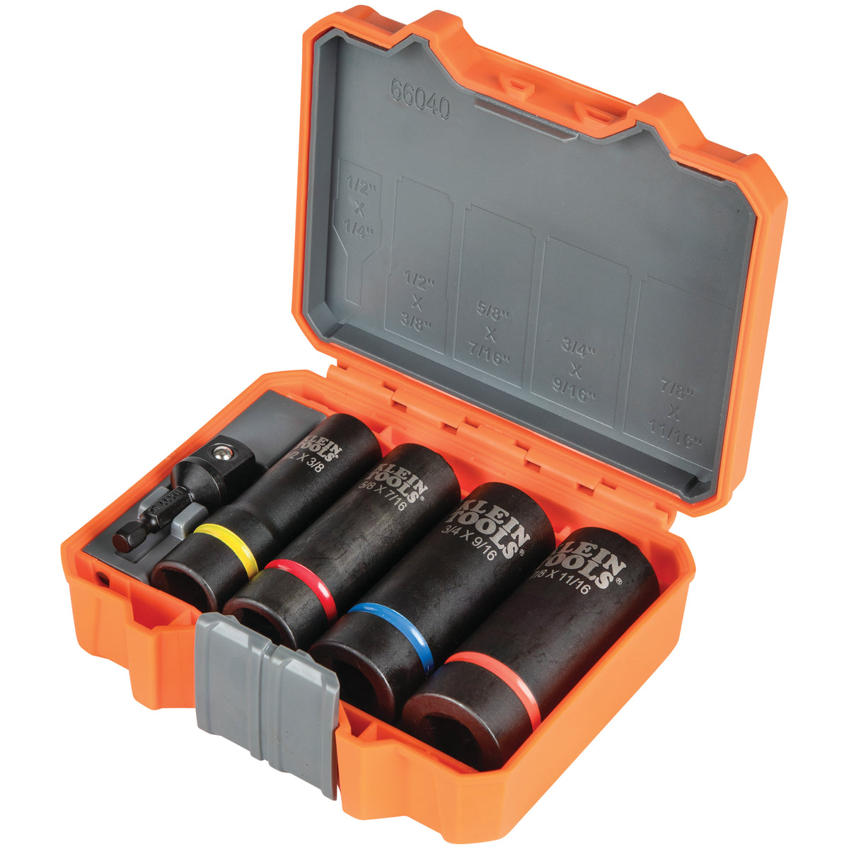 Klein Tools 66040 | 2-in-1 Impact Socket Set, 12-Point, 5-Piece