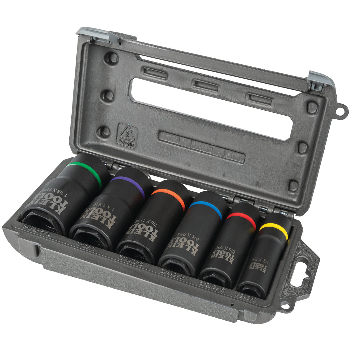 Klein Tools 66060 | 2-in-1 Impact Socket Set, 6-Point, 6-Piece