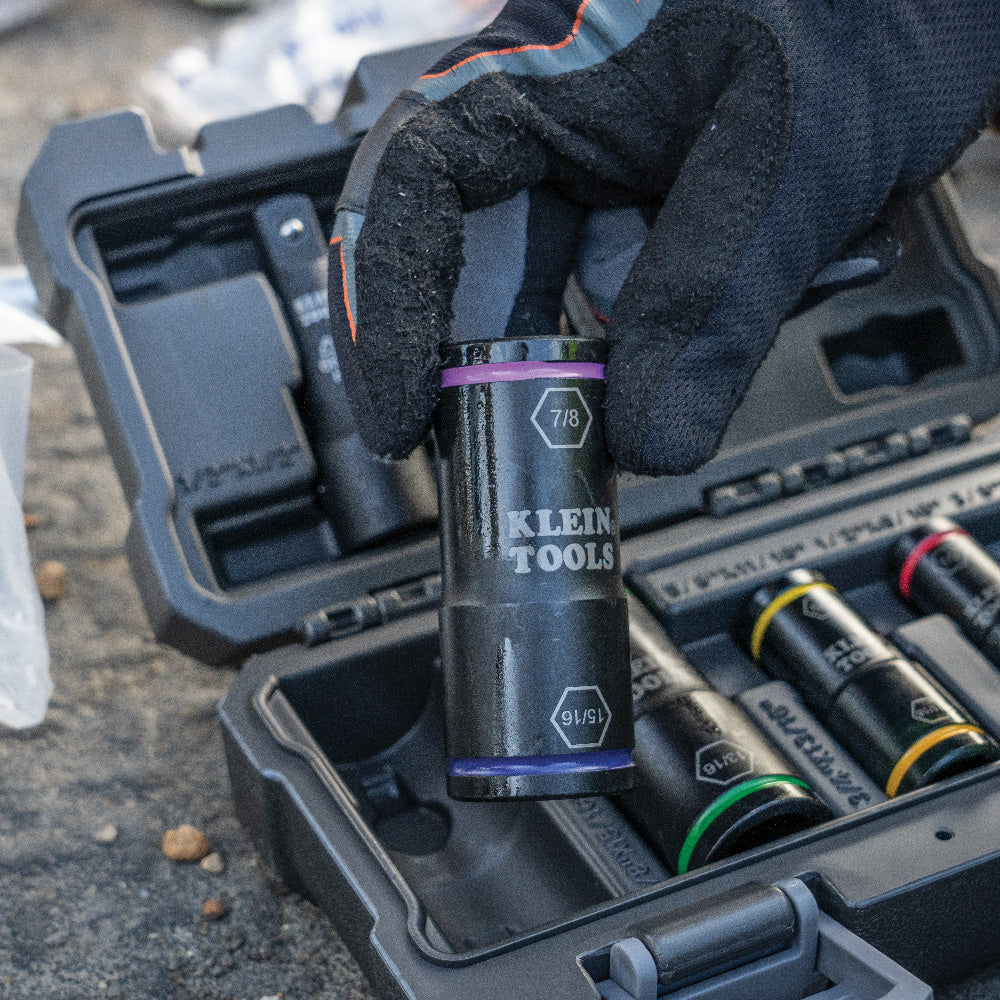 Klein Tools 66077 | Flip Impact Socket, 7/16 and 3/8-Inch