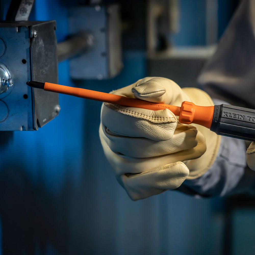 Klein Tools 6856INS | Insulated Screwdriver, #1 Phillips Tip, 6-Inch Round Shank