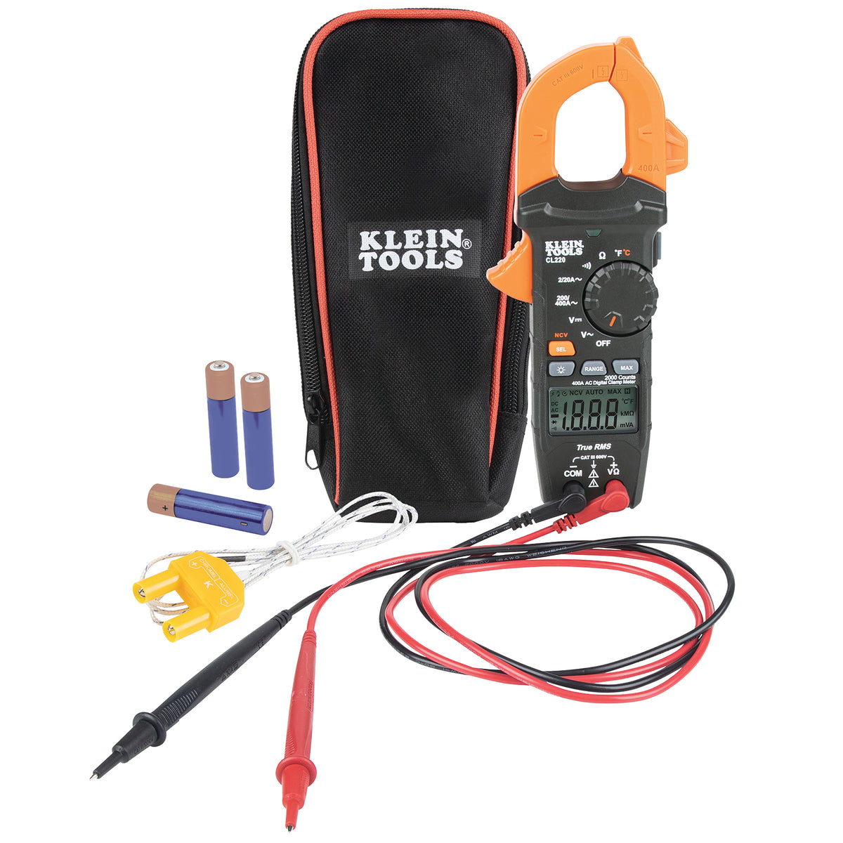 Klein Tools CL220 | Digital Clamp Meter, AC Auto-Ranging 400 Amp with Temp