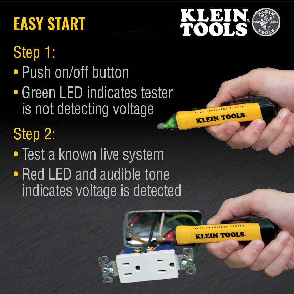 Klein Tools NCVT1PKIT | Non-Contact Voltage and GFCI Receptacle Test Kit