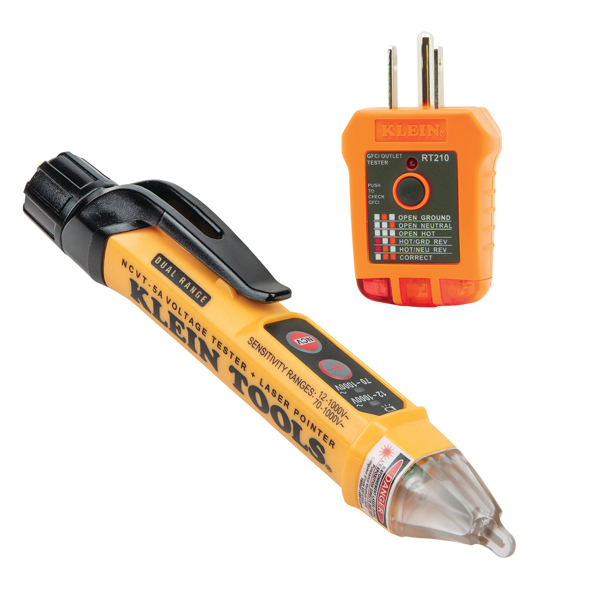 Klein Tools NCVT5KIT | Dual Range NCVT and GFCI Receptacle Tester Electrical Test Kit