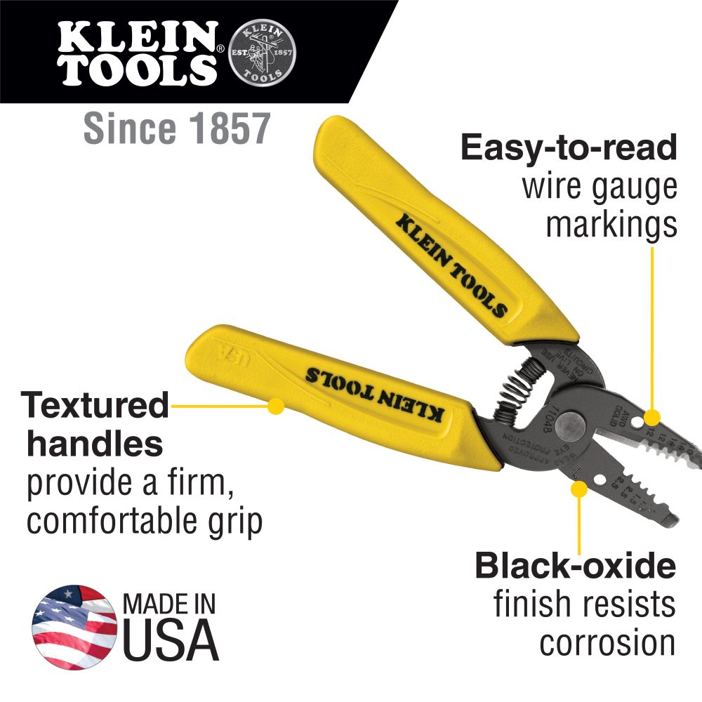 Klein Tools 11048 | Dual-Wire Stripper/Cutter for Solid Wire