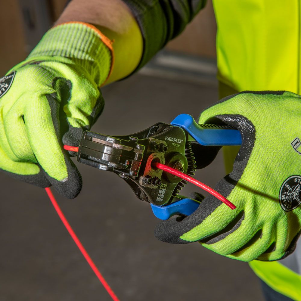 Klein Tools 11063W | Katapult Wire Stripper and Cutter for Solid and Stranded Wire