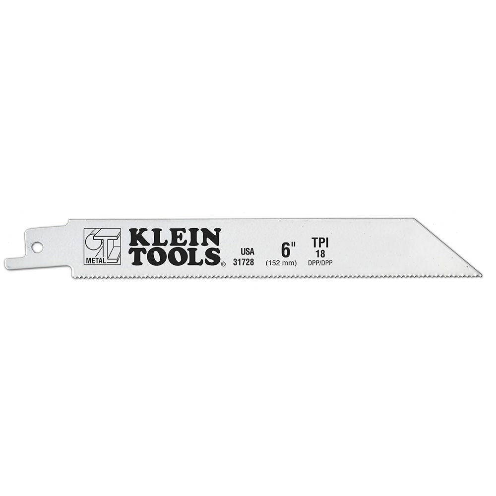 Klein Tools 31728 | Reciprocating Saw Blades, 18 TPI, 6-Inch, 5-Pack