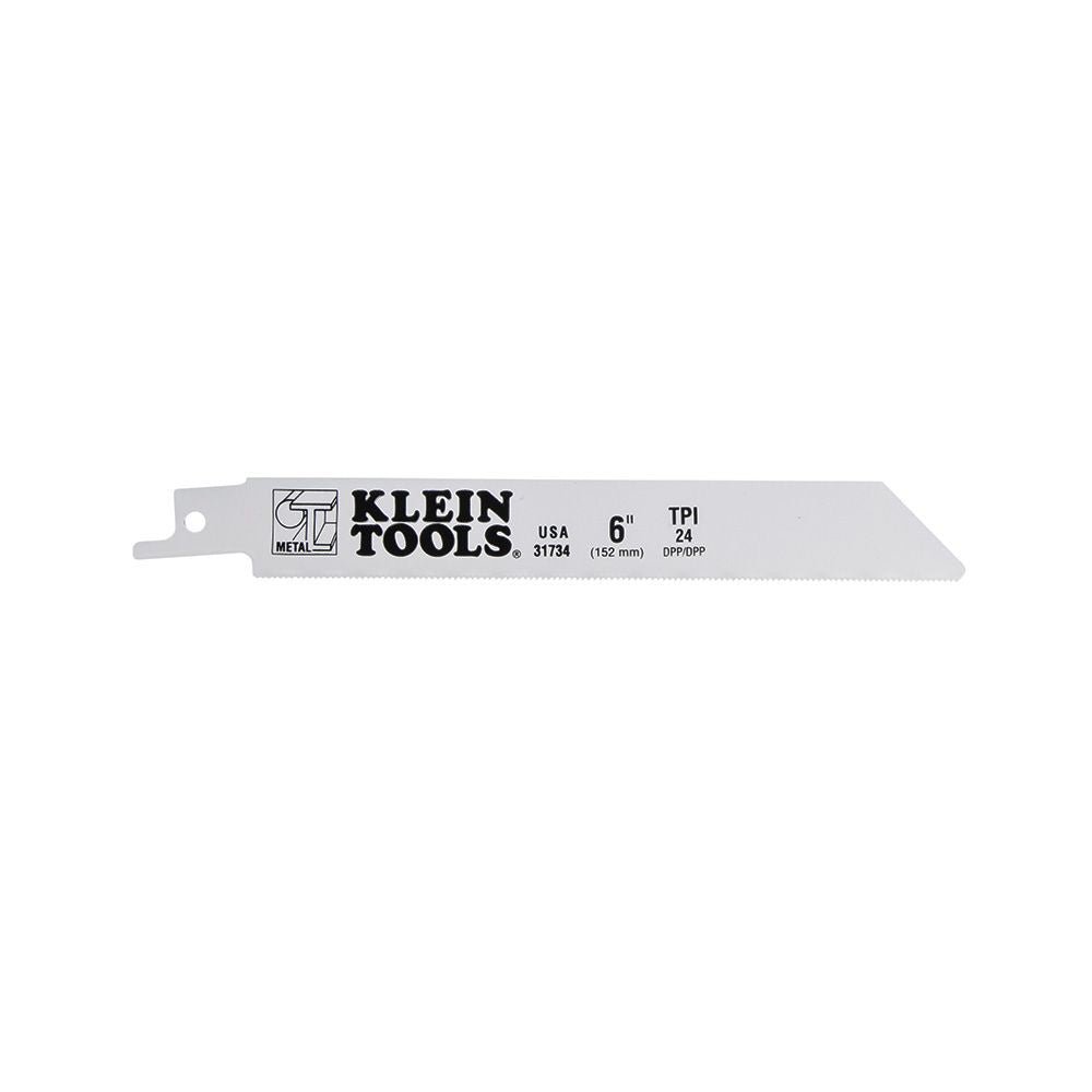 Klein Tools 31734 | Reciprocating Saw Blades, 24 TPI, 6-Inch, 5-Pack