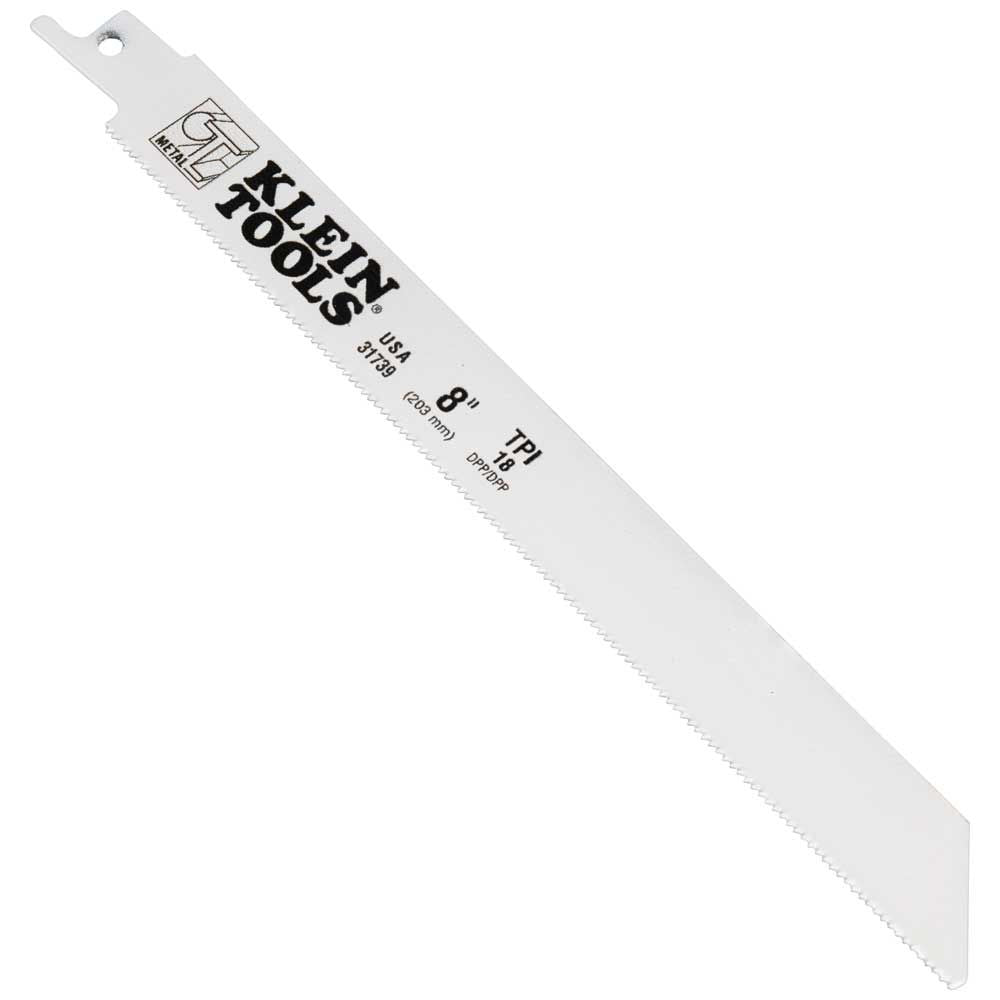 Klein Tools 31739 | Reciprocating Saw Blades, 18 TPI, 8-Inch, 5-Pack