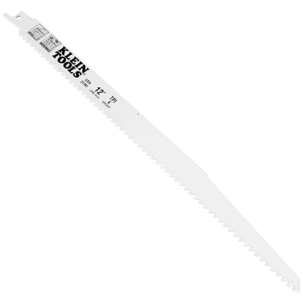 Klein Tools 31761 | Reciprocating Saw Blades, 6 TPI, 12-Inch, 5-Pack