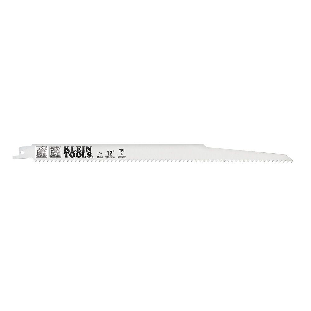 Klein Tools 31761 | Reciprocating Saw Blades, 6 TPI, 12-Inch, 5-Pack