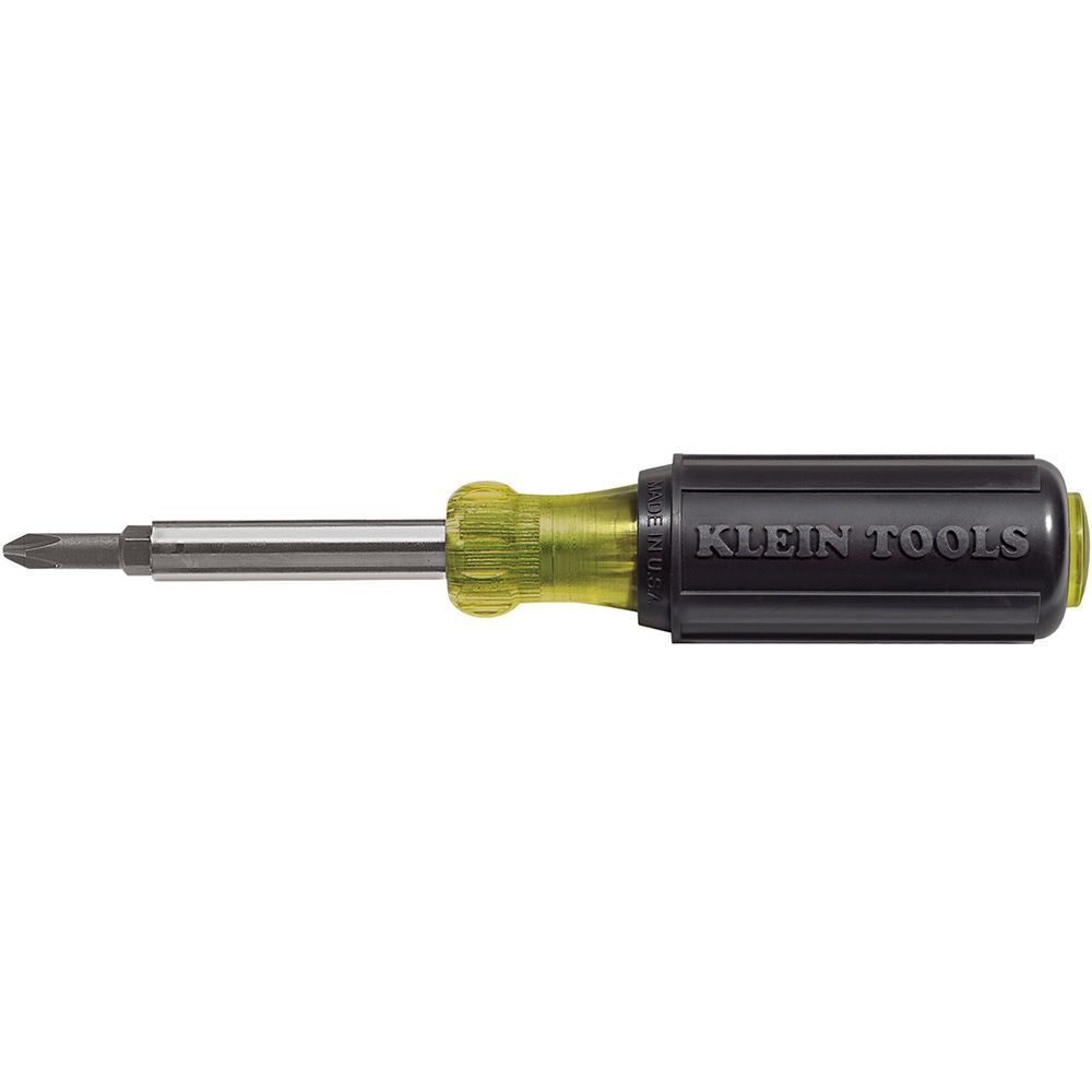 Klein Tools 32476 | Multi-Bit Screwdriver / Nut Driver, 5-in-1, Phillips, Slotted Bits