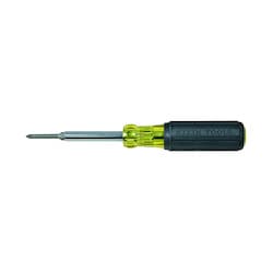 Klein Tools 32560 | Multi-Bit Screwdriver / Nut Driver, 6-in-1, Extended Reach, Phillip, Slotted, Square