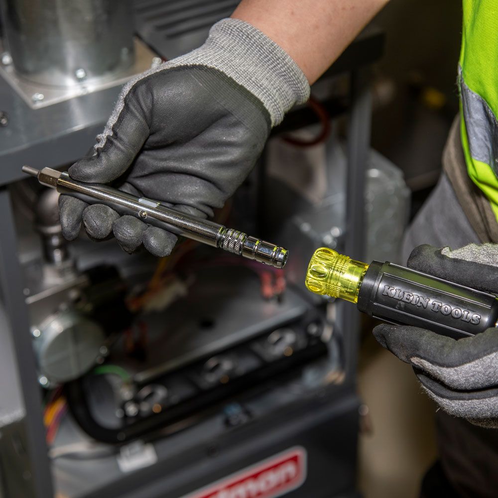 Klein Tools 32596 | HVAC Slide Drive Multi-Bit Screwdriver / Nut Driver, 8-in-1