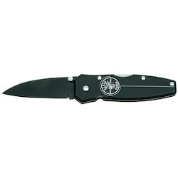 Klein Tools 44000-BLK | Black Lightweight Lockback Knife 2-1/4-Inch Drop Point Blade