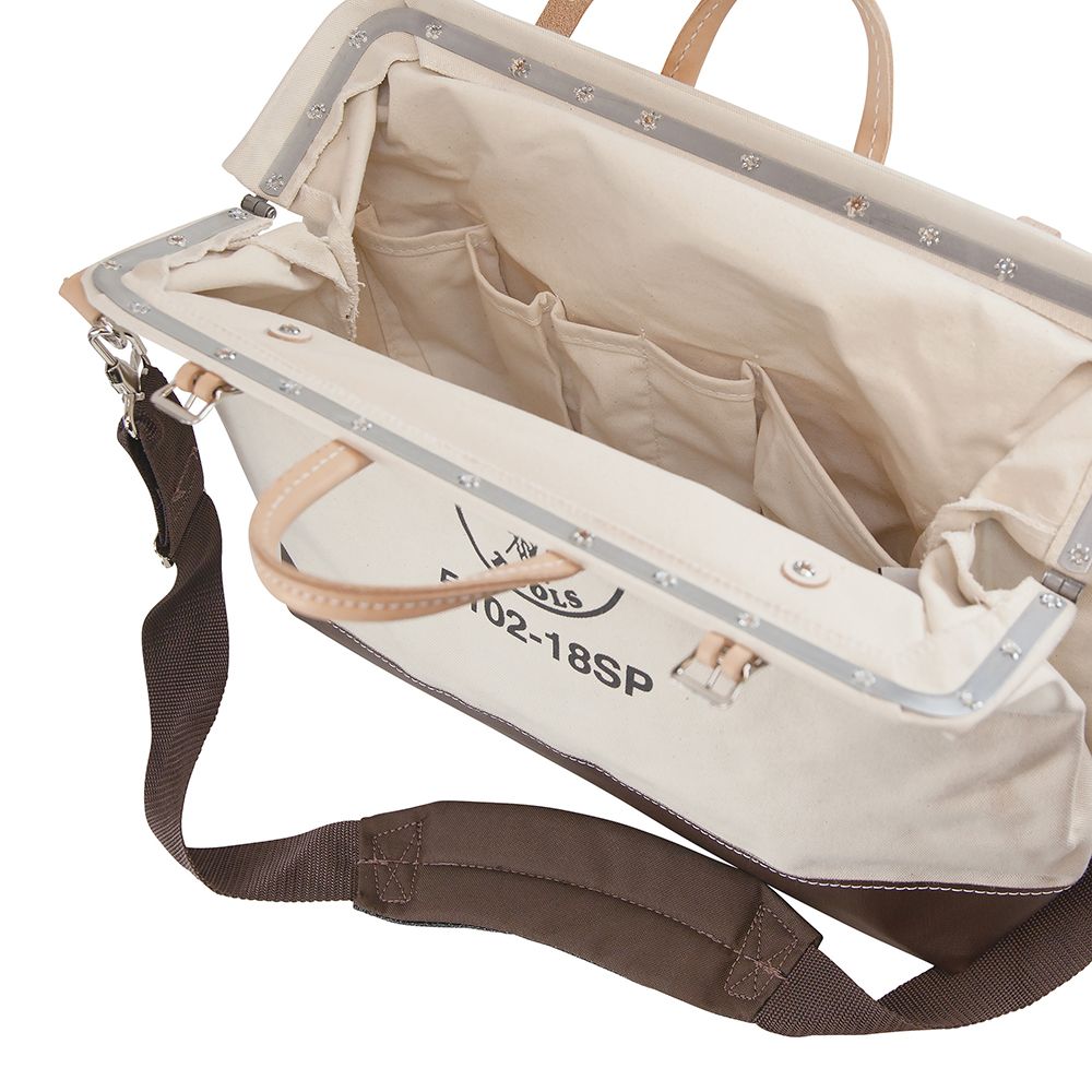 Klein Tools 5102-18SP | Deluxe Tool Bag, Canvas, 13 Pockets, 18-Inch