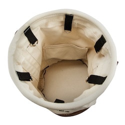 Klein Tools 5104OCTO | Canvas Bucket, Leather Bottom, Connection Points, 12-Inch