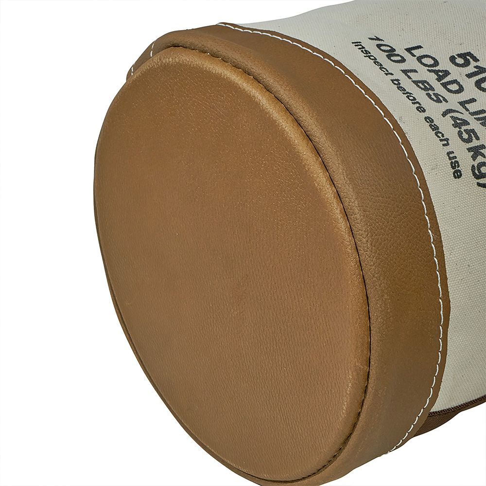 Klein Tools 5104S | Canvas Bucket, Leather Bottom, Swivel Snap, 12-Inch