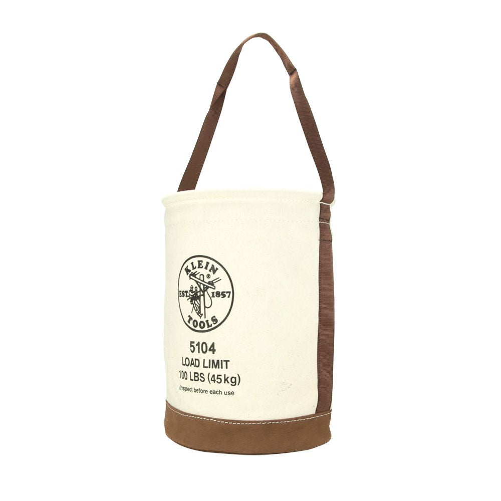 Klein Tools 5104 | Canvas Bucket with Leather Bottom, 12-Inch