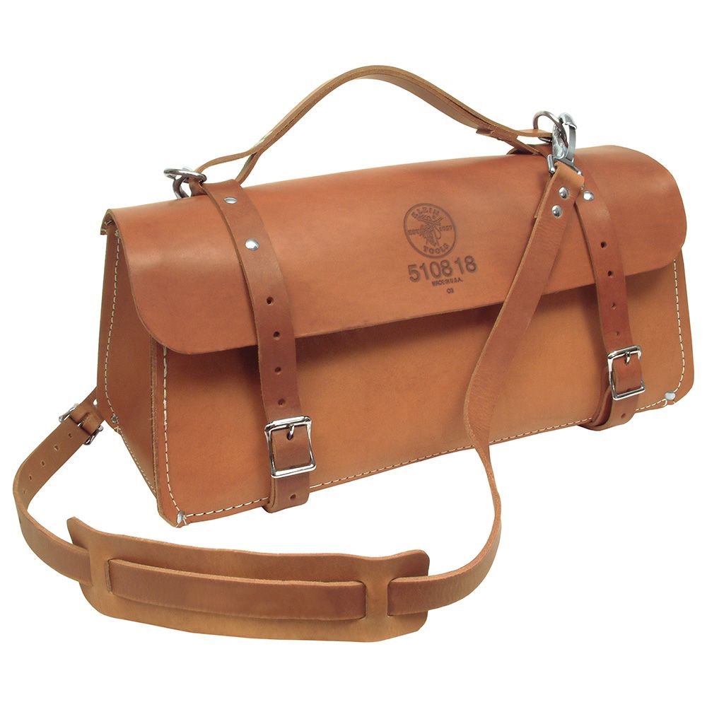 Klein Tools 5108-18 | Deluxe Leather Bag, 18-Inch