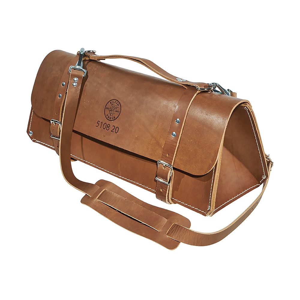 Klein Tools 5108-20 | Deluxe Leather Bag, 20-Inch