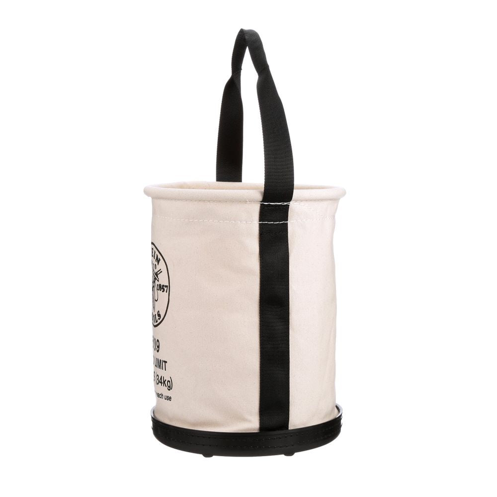 Klein Tools 5109 | Canvas Bucket, Wide-Opening, Straight-Wall, Molded Bottom, 12-Inch