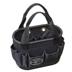 Klein Tools 5144BHB14OS | Hard-Body Bucket, 29-Pocket Aerial Bucket, Black