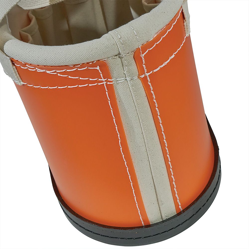 Klein Tools 5144BHHB | Hard-Body Bucket, 14-Pocket Oval Bucket, Orange/White
