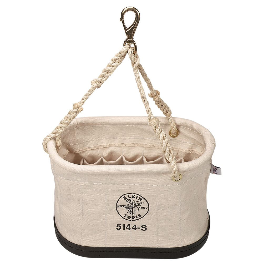 Klein Tools 5144S | Canvas Bucket, 15-Pocket Oval Bucket with Swivel Snap