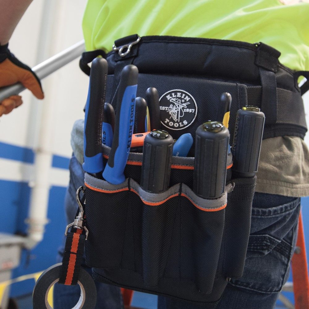 Klein Tools 5241 | Tradesman Pro Tool Pouch, 6 Pockets, 10.25 x 6.75 x 10.25-Inch