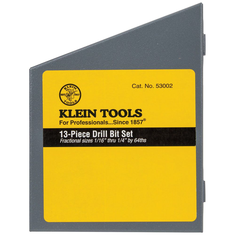 Klein Tools 53002 | Regular-Point Drill-Bit Set, 13-Piece