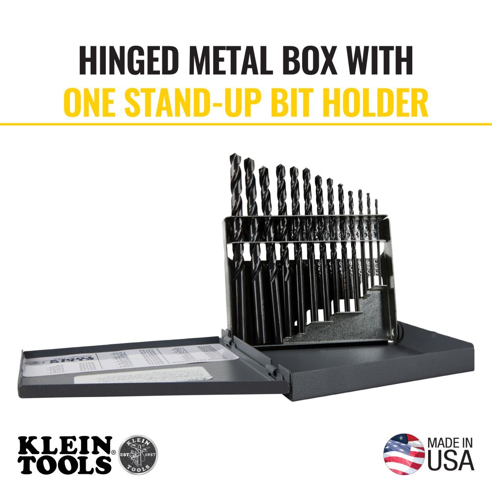 Klein Tools 53002 | Regular-Point Drill-Bit Set, 13-Piece
