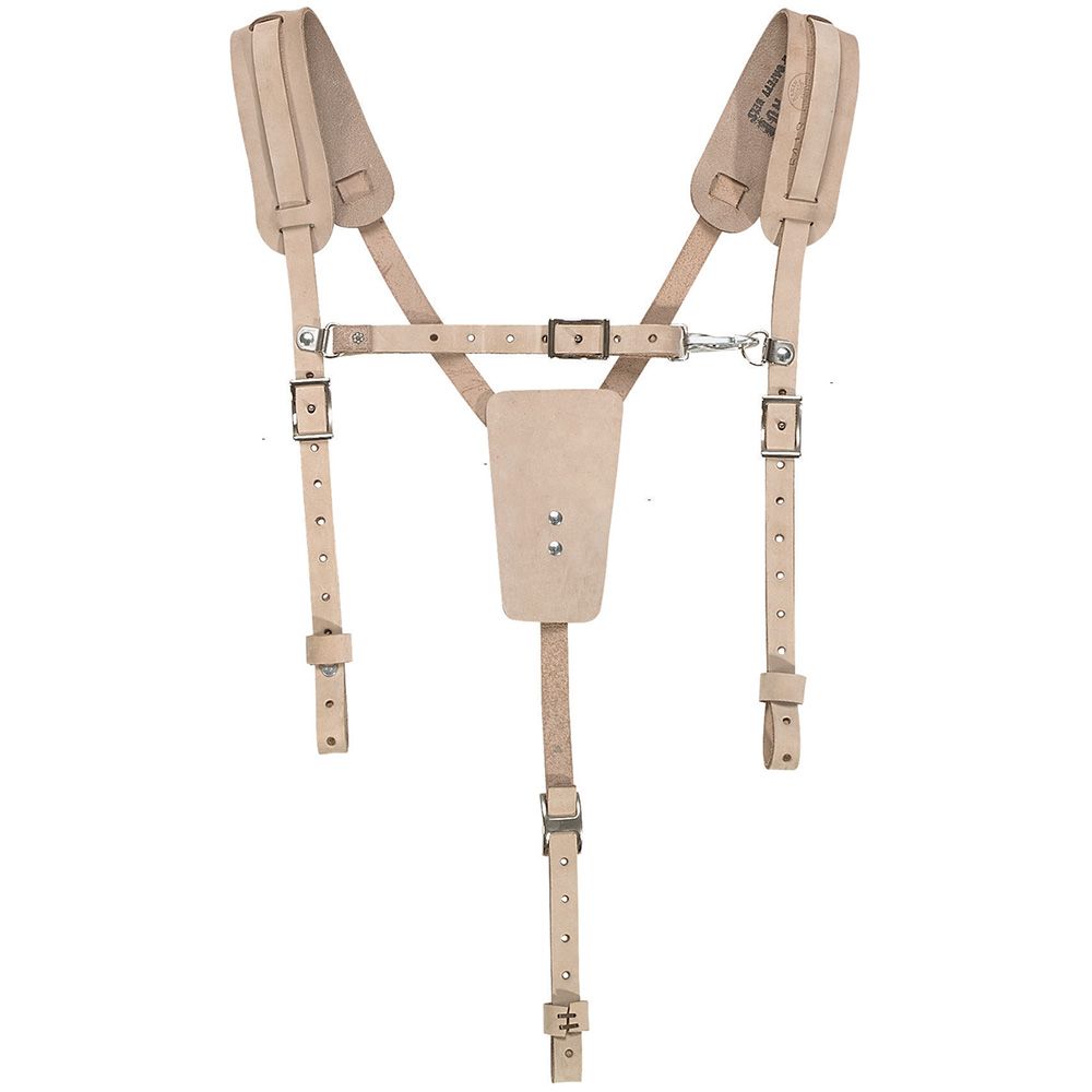 Klein Tools 5413 | Soft Leather Work Belt Suspenders