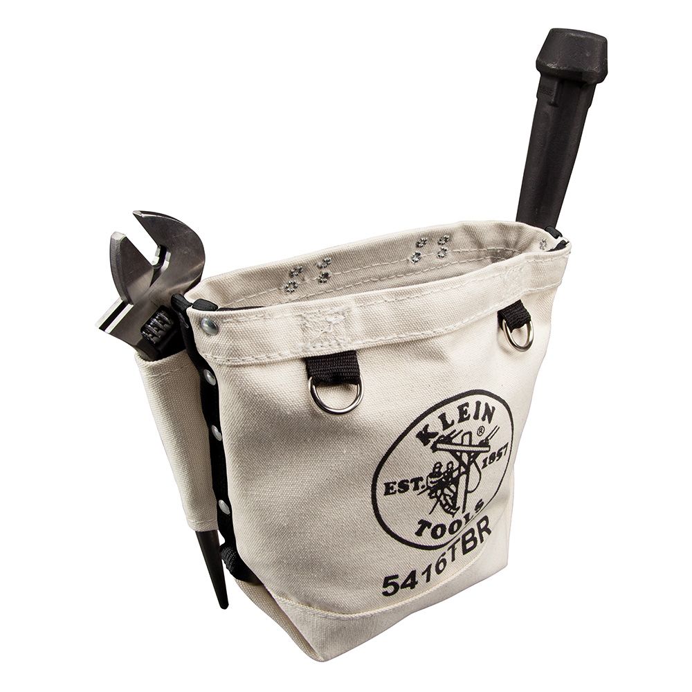 Klein Tools 5416TBR | Tool Pouch, Bolt Retention Pouch, Canvas, Tunnel Connect, 5 x 10 x 9-Inch