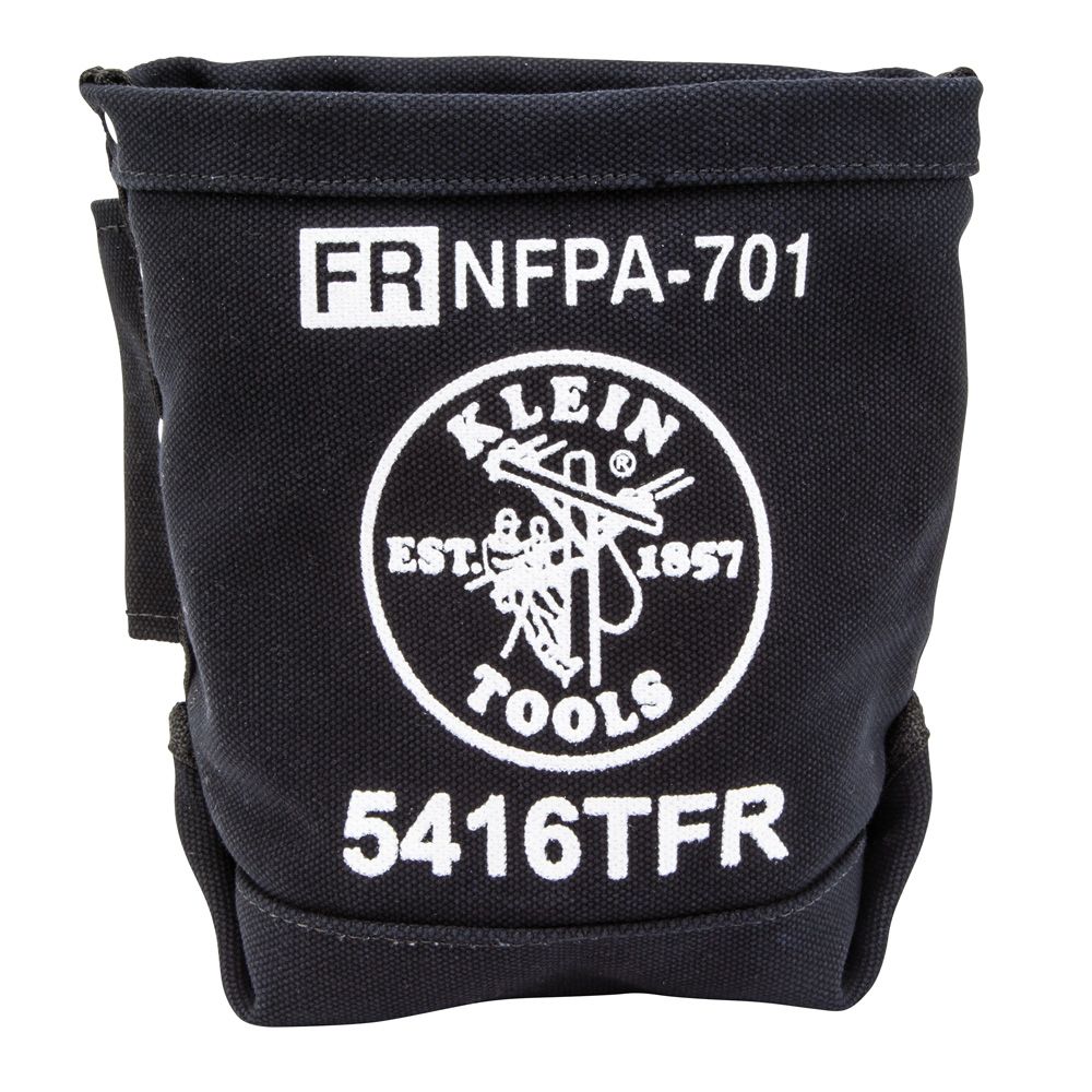 Klein Tools 5416TFR | Tool Bag, Flame Resistant Bolt Bag, No. 4 Canvas, 5 x 10 x 9-Inch