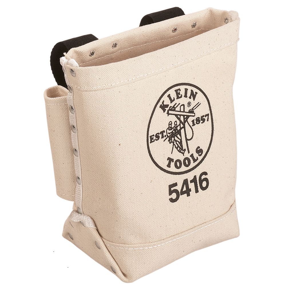 Klein Tools 5416 | Tool Bag, Bull-Pin and Bolt Pouch, Belt Strap Connect, 5 x 10 x 9-Inch