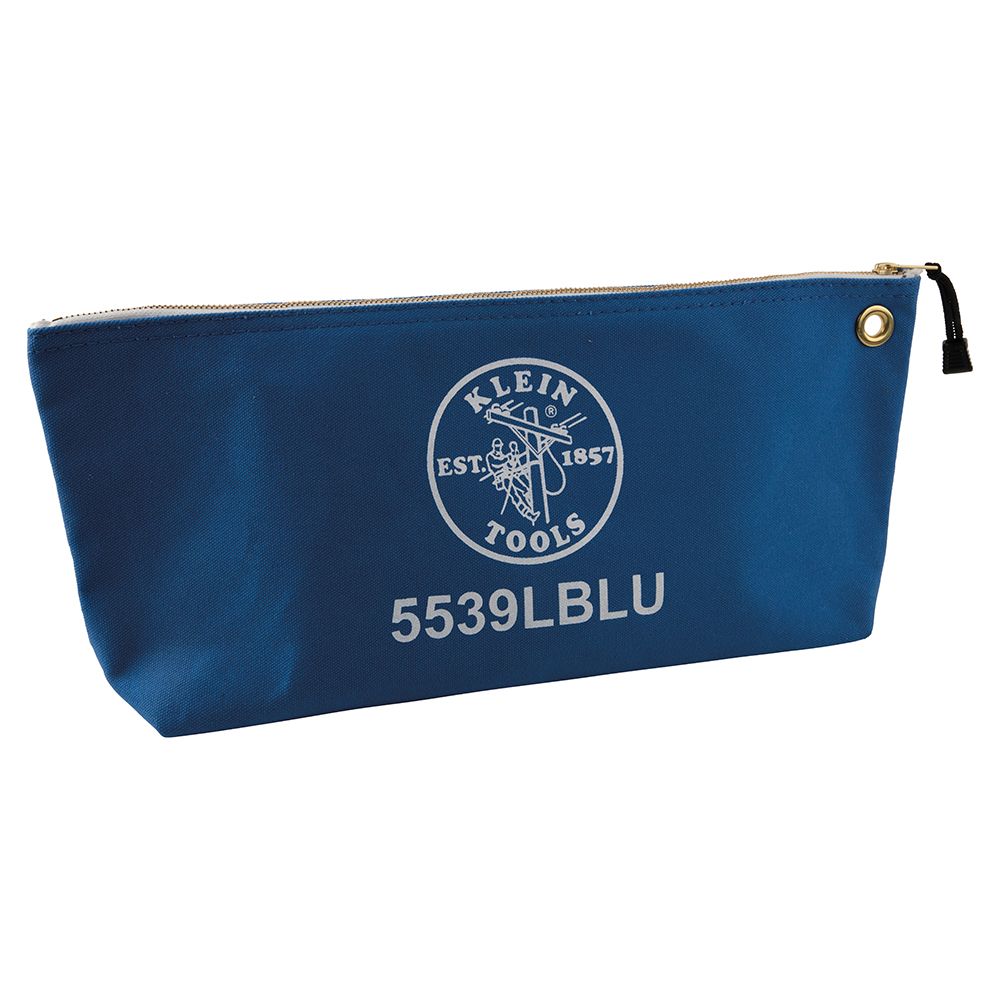 Klein Tools 5539LBLU | Canvas Bag with Zipper, Large Blue