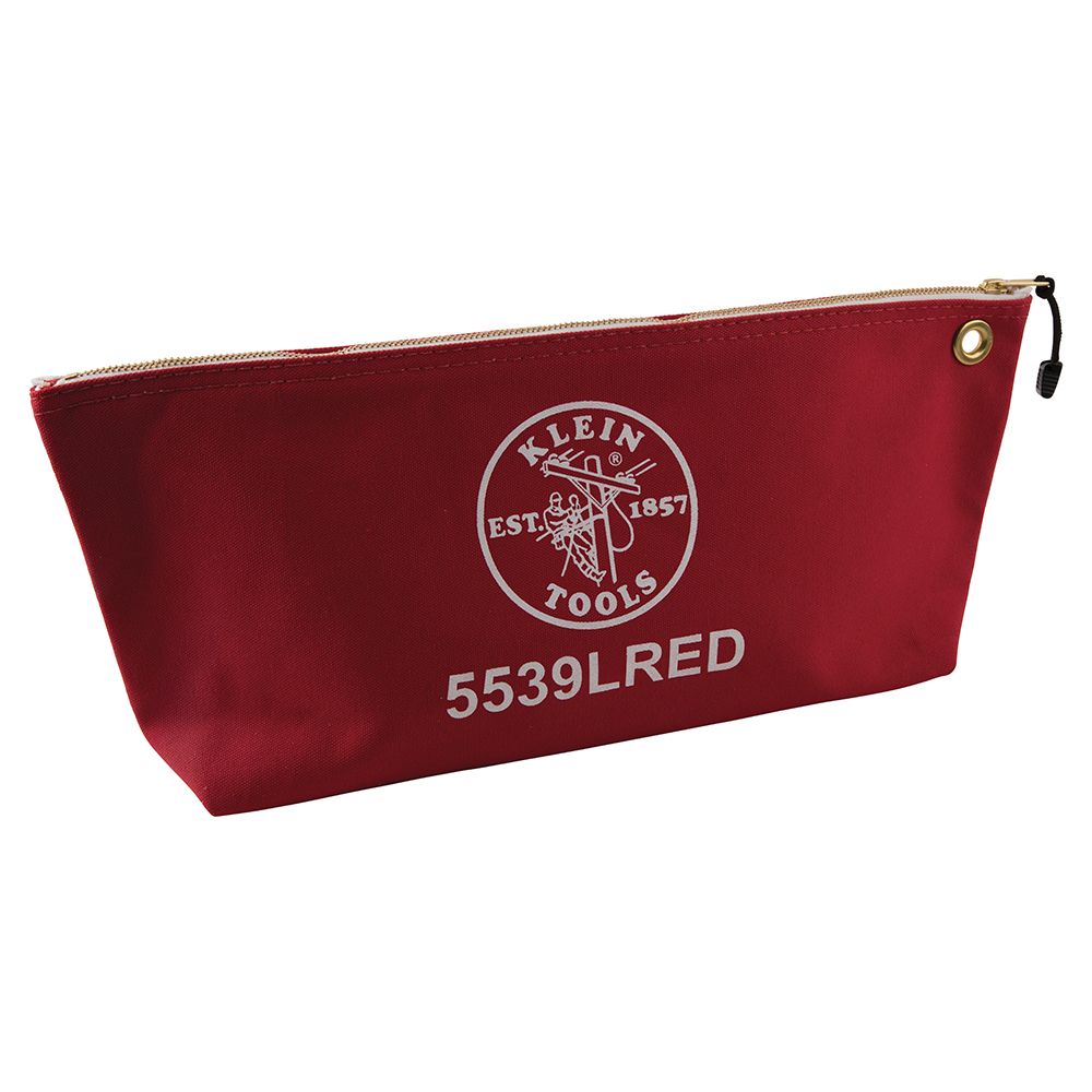 Klein Tools 5539LRED | Canvas Bag with Zipper, Large Red