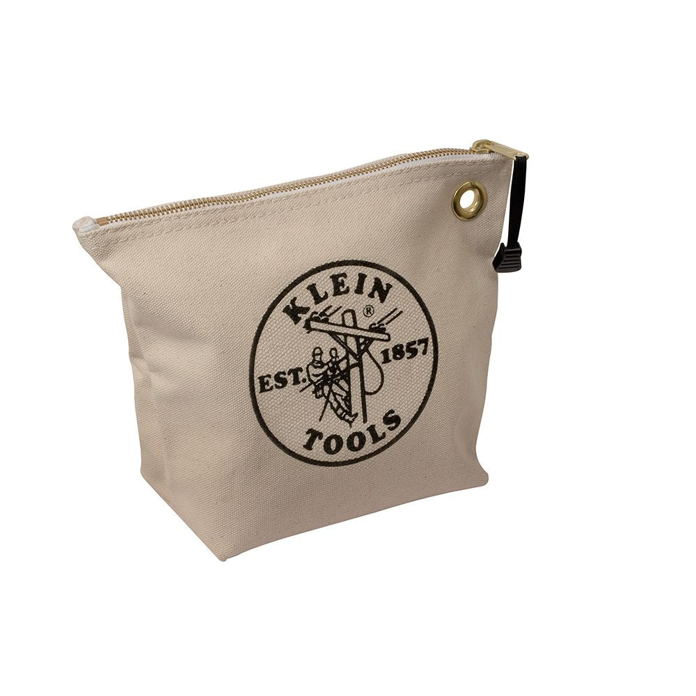 Klein Tools 5539NAT | Canvas Zipper Bag-Consumables, Natural